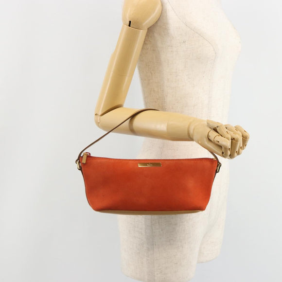 GUCCI Hand Bag Suede Orange Gold 039 1103 Auth BA13451