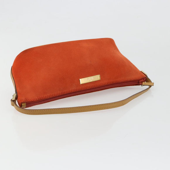 GUCCI Hand Bag Suede Orange Gold 039 1103 Auth BA13451