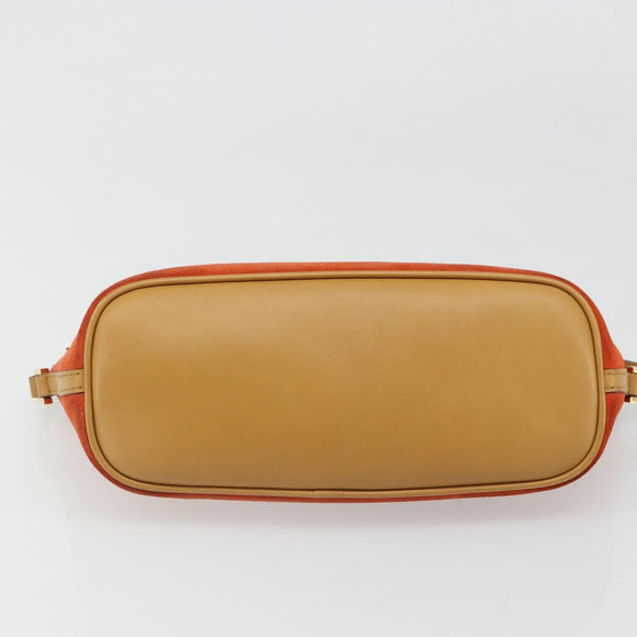 GUCCI Hand Bag Suede Orange Gold 039 1103 Auth BA13451