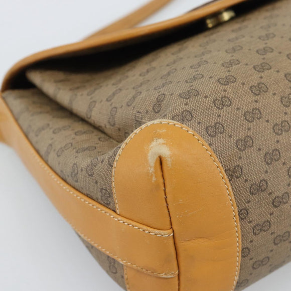 GUCCI Micro GG Supreme Schoudertas PVC Beige Goud 001 099 4084 Auth BA13452