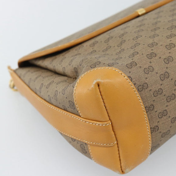 GUCCI Micro GG Supreme Schoudertas PVC Beige Goud 001 099 4084 Auth BA13452