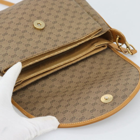 GUCCI Micro GG Supreme Schoudertas PVC Beige Goud 001 099 4084 Auth BA13452