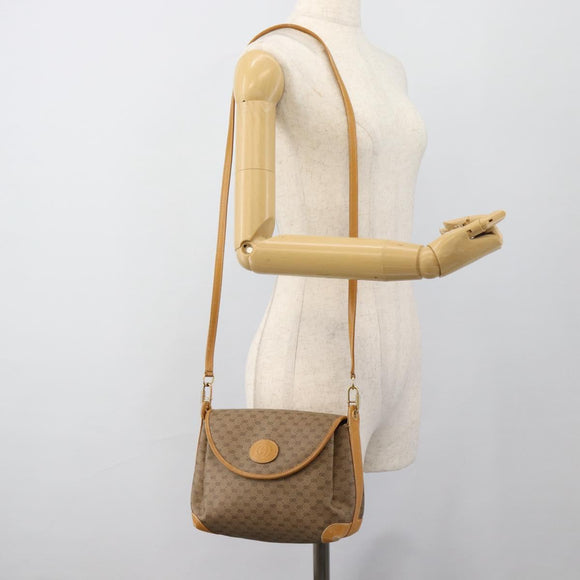 GUCCI Micro GG Supreme Schoudertas PVC Beige Goud 001 099 4084 Auth BA13452