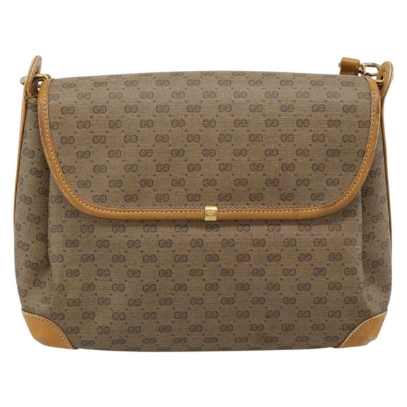 GUCCI Micro GG Supreme Schoudertas PVC Beige Goud 001 099 4084 Auth BA13452