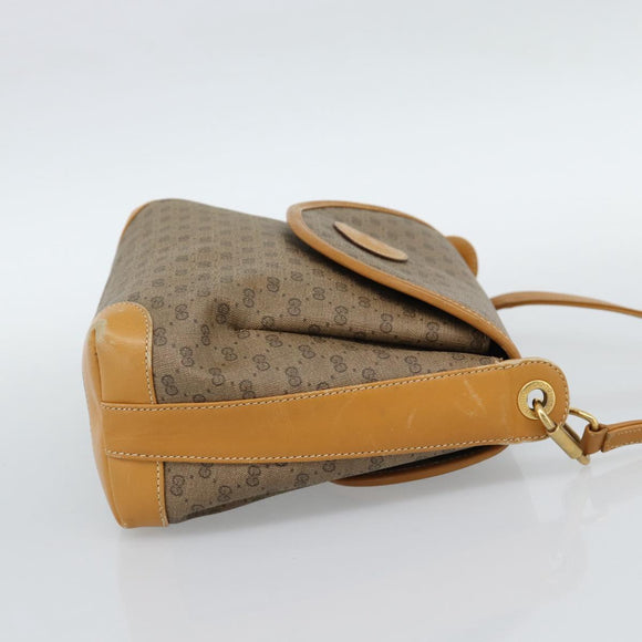 GUCCI Micro GG Supreme Schoudertas PVC Beige Goud 001 099 4084 Auth BA13452