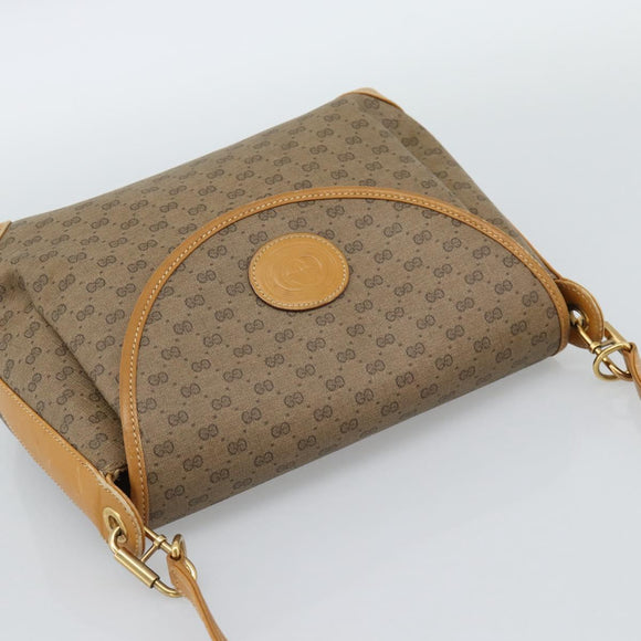 GUCCI Micro GG Supreme Schoudertas PVC Beige Goud 001 099 4084 Auth BA13452