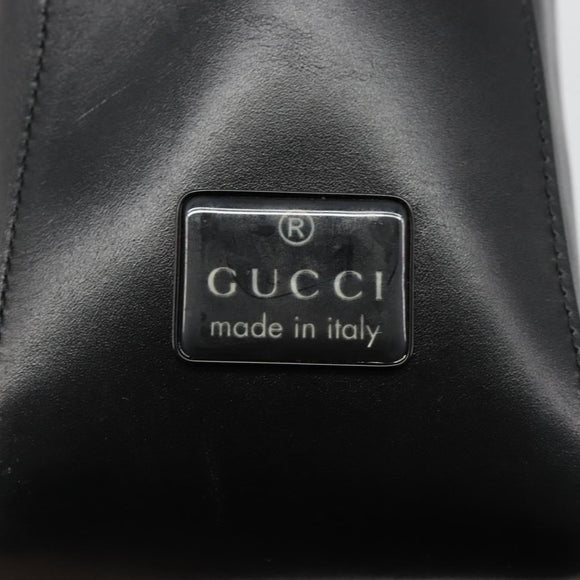 GUCCI Shoulder Bag Leather Black Silver 001 3770 Auth BA13453