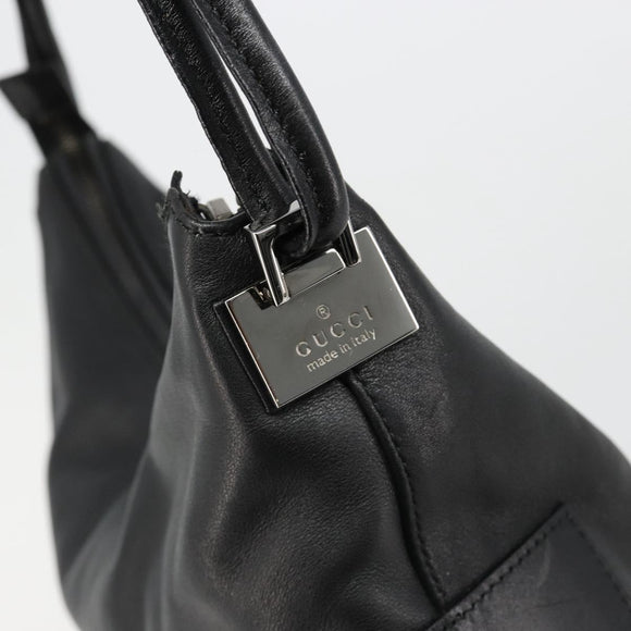 GUCCI Shoulder Bag Leather Black Silver 001 3770 Auth BA13453