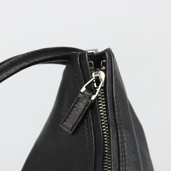 GUCCI Shoulder Bag Leather Black Silver 001 3770 Auth BA13453