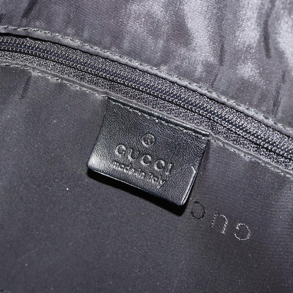 GUCCI Shoulder Bag Leather Black Silver 001 3770 Auth BA13453