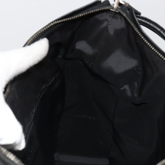 GUCCI Shoulder Bag Leather Black Silver 001 3770 Auth BA13453