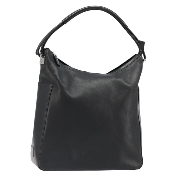 GUCCI Shoulder Bag Leather Black Silver 001 3770 Auth BA13453