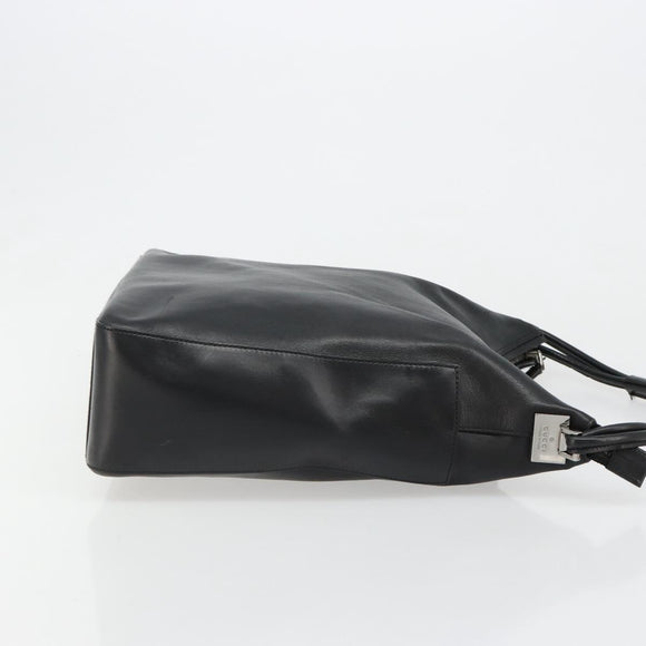 GUCCI Shoulder Bag Leather Black Silver 001 3770 Auth BA13453