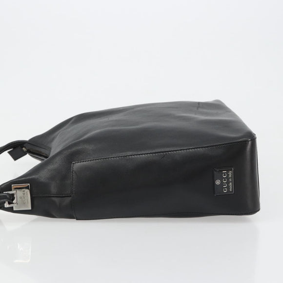 GUCCI Shoulder Bag Leather Black Silver 001 3770 Auth BA13453