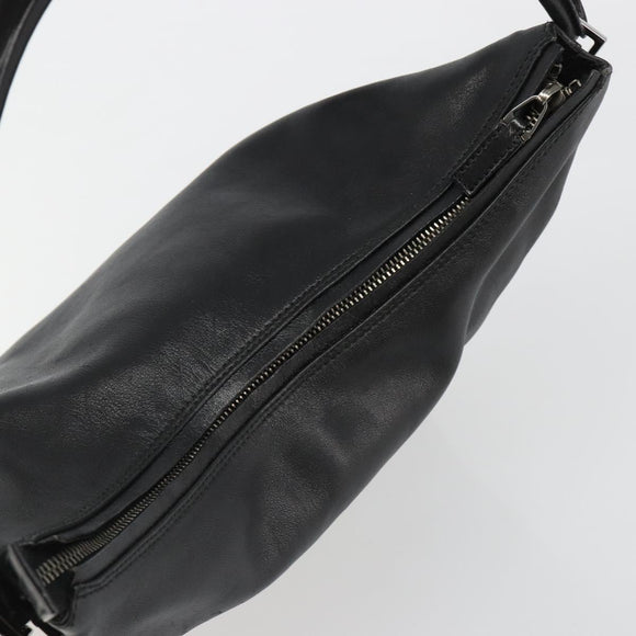 GUCCI Shoulder Bag Leather Black Silver 001 3770 Auth BA13453