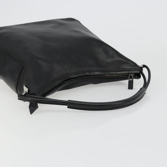GUCCI Shoulder Bag Leather Black Silver 001 3770 Auth BA13453