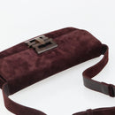 Salvatore Ferragamo Shoulder Bag Suede Bordeaux Gold Auth BA13454A-6