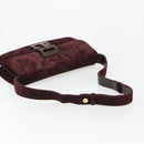 Salvatore Ferragamo Shoulder Bag Suede Bordeaux Gold Auth BA13454A-7