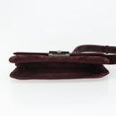 Salvatore Ferragamo Shoulder Bag Suede Bordeaux Gold Auth BA13454A-5