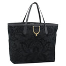 GUCCI Tote Bag Suede Black Gold 305585 Auth BA13459-1