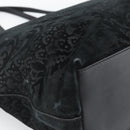 GUCCI Tote Bag Suede Black Gold 305585 Auth BA13459-16