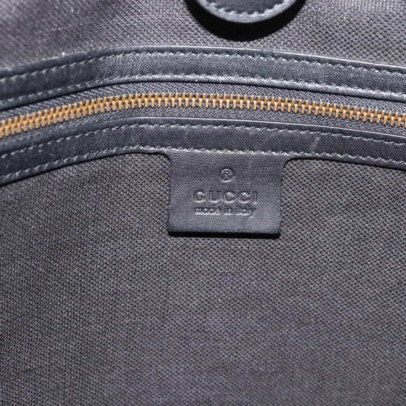 GUCCI Tote Bag Suede Black Gold 305585 Auth BA13459