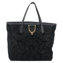 GUCCI Tote Bag Suede Black Gold 305585 Auth BA13459-13