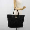 GUCCI Tote Bag Suede Black Gold 305585 Auth BA13459-21
