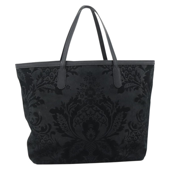 GUCCI Tote Bag Suede Black Gold 305585 Auth BA13459
