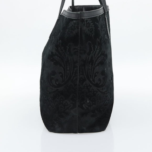 GUCCI Tote Bag Suede Black Gold 305585 Auth BA13459
