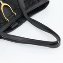 GUCCI Tote Bag Suede Black Gold 305585 Auth BA13459-7