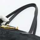 GUCCI Tote Bag Suede Black Gold 305585 Auth BA13459-8