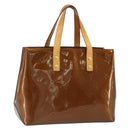 LOUIS VUITTON Monogram Vernis Reade PM Hand Bag Bronze M91146 LV Auth BA13463-1