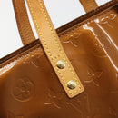 LOUIS VUITTON Monogram Vernis Reade PM Hand Bag Bronze M91146 LV Auth BA13463-17