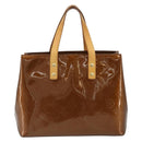 LOUIS VUITTON Monogram Vernis Reade PM Hand Bag Bronze M91146 LV Auth BA13463-13