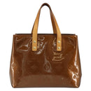 LOUIS VUITTON Monogram Vernis Reade PM Hand Bag Bronze M91146 LV Auth BA13463-2