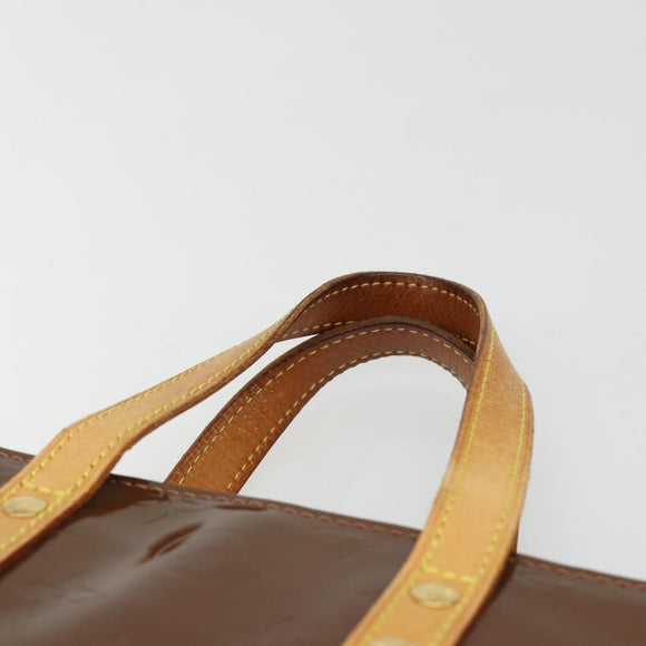 LOUIS VUITTON Monogram Vernis Reade PM Hand Bag Bronze M91146 LV Auth BA13463