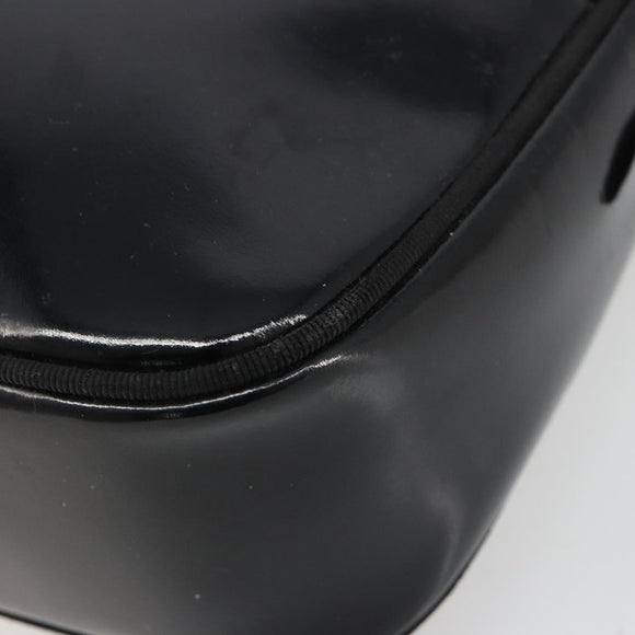 Salvatore Ferragamo Shoulder Bag Patent Leather Black Gold Auth BA13465