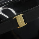 Salvatore Ferragamo Shoulder Bag Patent Leather Black Gold Auth BA13465-18