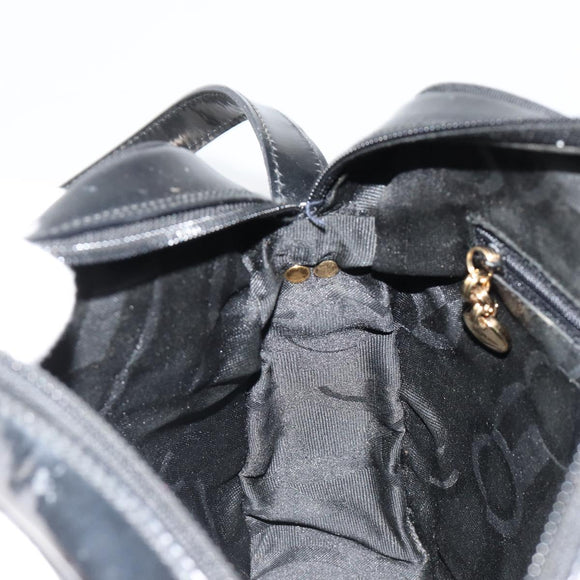 Salvatore Ferragamo Shoulder Bag Patent Leather Black Gold Auth BA13465