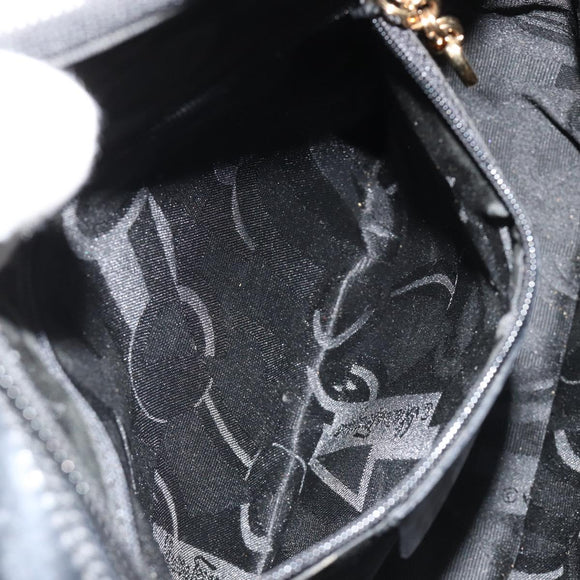 Salvatore Ferragamo Shoulder Bag Patent Leather Black Gold Auth BA13465