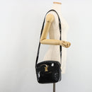 Salvatore Ferragamo Shoulder Bag Patent Leather Black Gold Auth BA13465-24