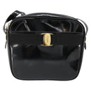 Salvatore Ferragamo Shoulder Bag Patent Leather Black Gold Auth BA13465-13