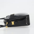 Salvatore Ferragamo Shoulder Bag Patent Leather Black Gold Auth BA13465-4