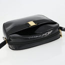 Salvatore Ferragamo Shoulder Bag Patent Leather Black Gold Auth BA13465-6