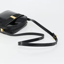 Salvatore Ferragamo Shoulder Bag Patent Leather Black Gold Auth BA13465-7