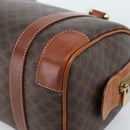 CELINE Macadam Canvas Hand Bag PVC Leather Brown Gold Auth BA13467-12