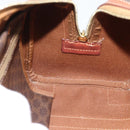 CELINE Macadam Canvas Hand Bag PVC Leather Brown Gold Auth BA13467-17