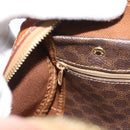 CELINE Macadam Canvas Hand Bag PVC Leather Brown Gold Auth BA13467-18