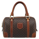 CELINE Macadam Canvas Hand Bag PVC Leather Brown Gold Auth BA13467-2